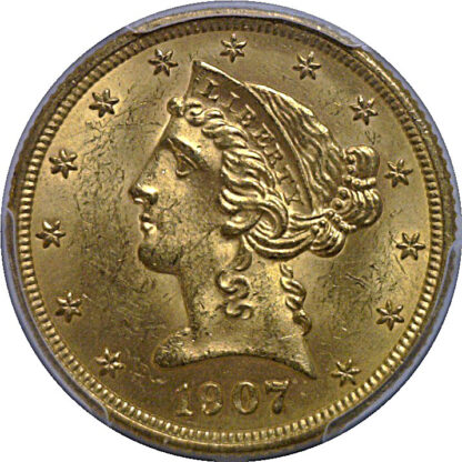 1907-D $5 Liberty   PCGS MS-64  CAC - Image 2