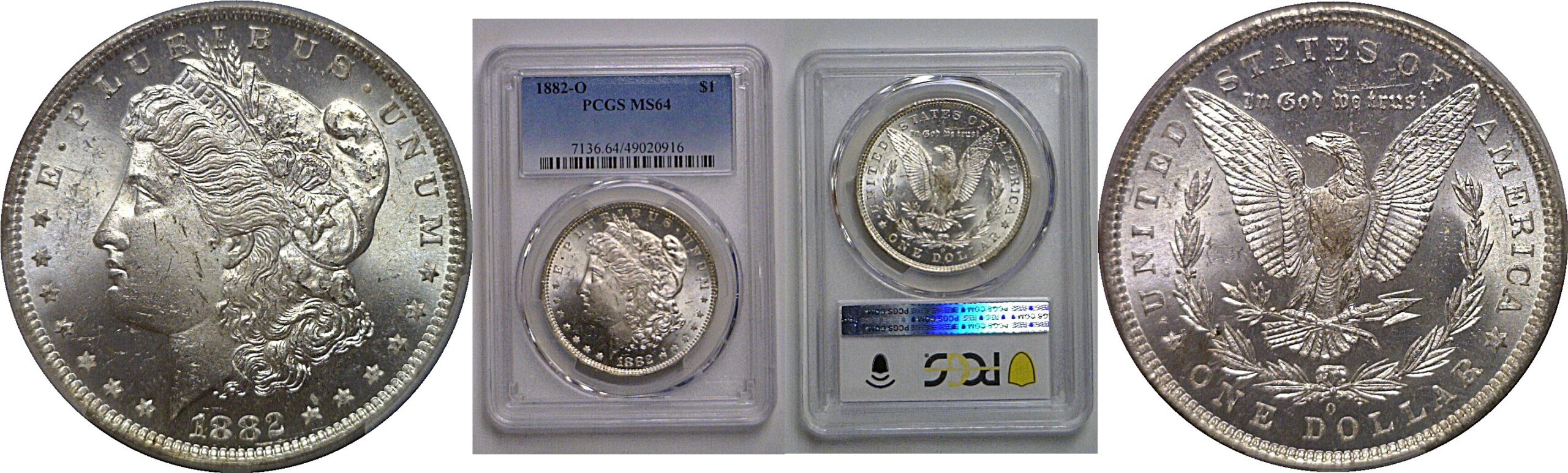 1882-O Morgan Dollar   PCGS MS-64