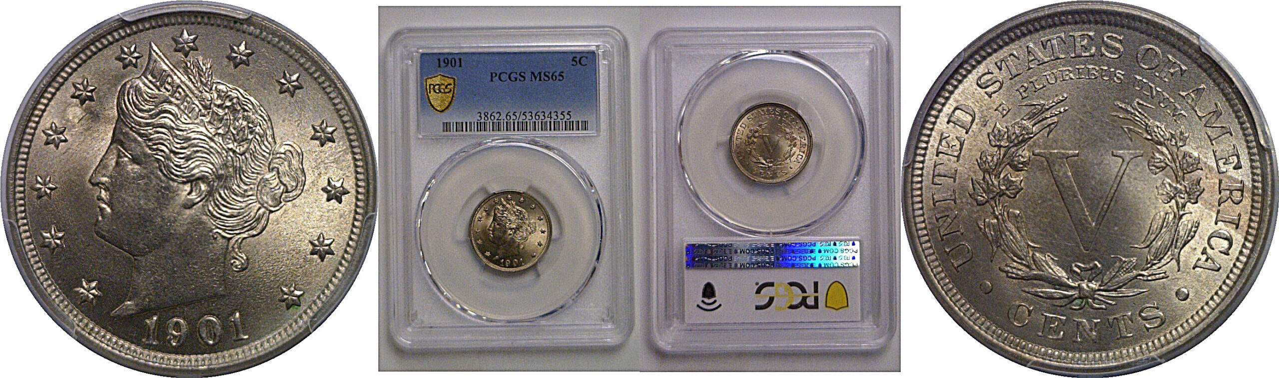 1901 Liberty Nickel   PCGS MS-65