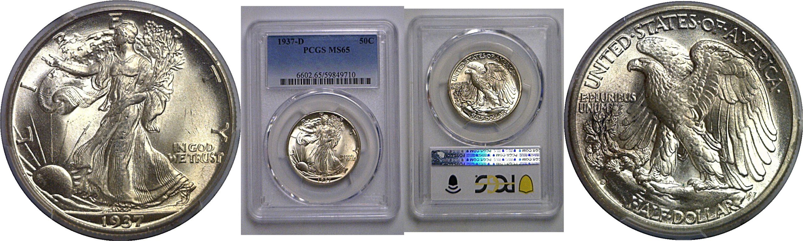 1937-D Walking Liberty Half Dollar   PCGS MS-65
