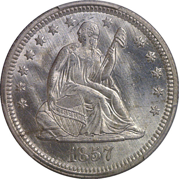 1857 Seated Liberty Quarter    PCGS MS-65  CAC - Image 2