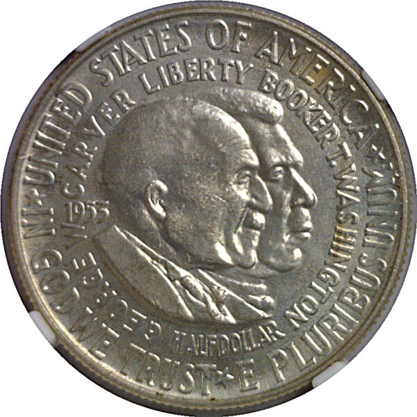 1953 Washington-Carver Commemorative Half Dollar    NGC MS-66  CAC - Image 2