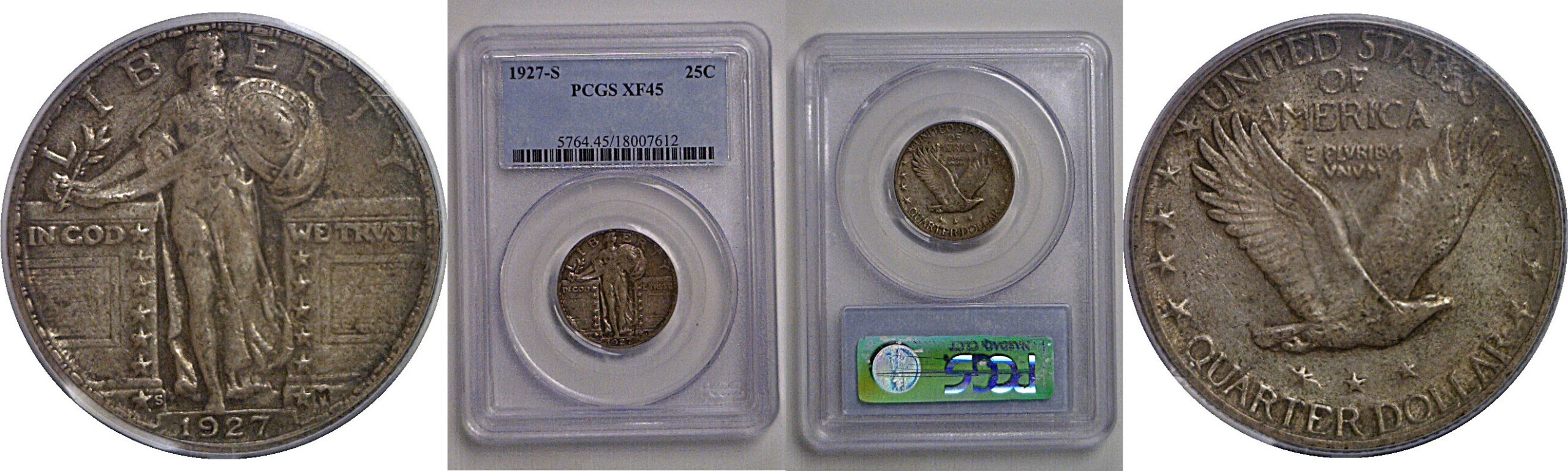 1927-S Standing Liberty Quarter   PCGS XF-45