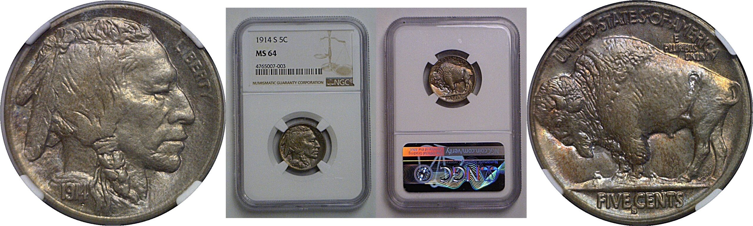 1914-S Buffalo Nickel   NGC MS-64