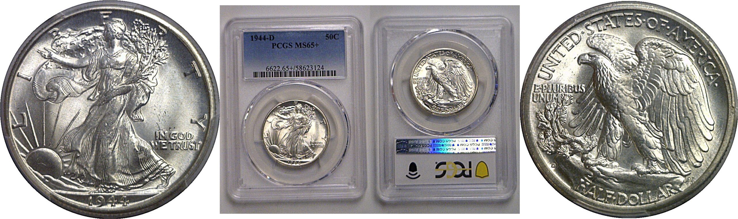 1944-D Walking LibertyHalf Dollar   PCGS MS-65+