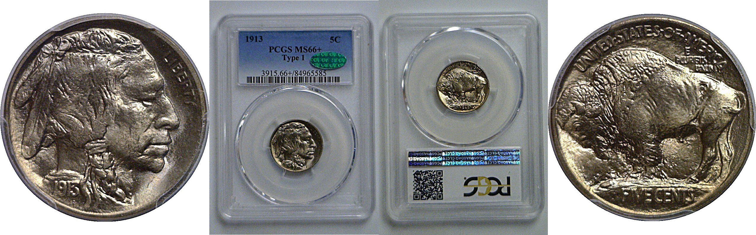1913 T-1 Buffalo Nickel   PCGS MS-66+  CAC