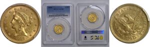 1856 $2 1/2 Liberty    PCGS AU-58