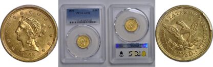 1856 $2 1/2 Liberty    PCGS AU-58