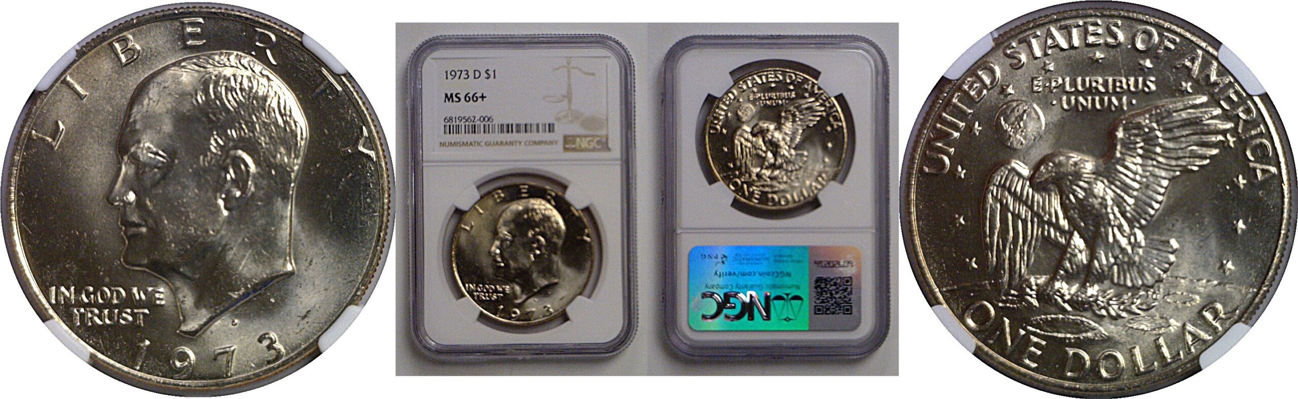 1973-D Eisenhower Dollar     NGC MS-66+