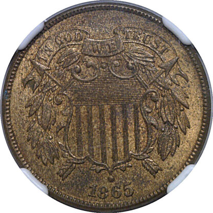 1865 Two Cent Piece   NGC MS-65 RB - Image 2