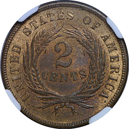 1865 Two Cent Piece   NGC MS-65 RB - Image 3