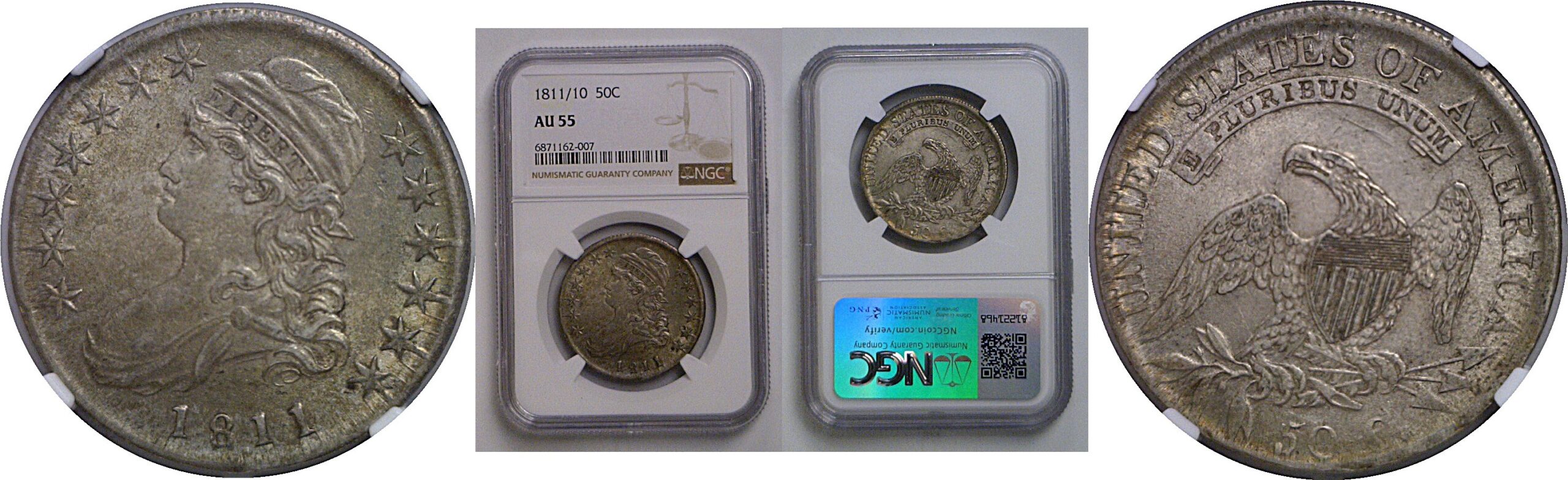 1811/10  Bust Half Dollar   NGC AU-55