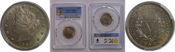 1883 With CENTS  Liberty Nickel   PCGS MS-63
