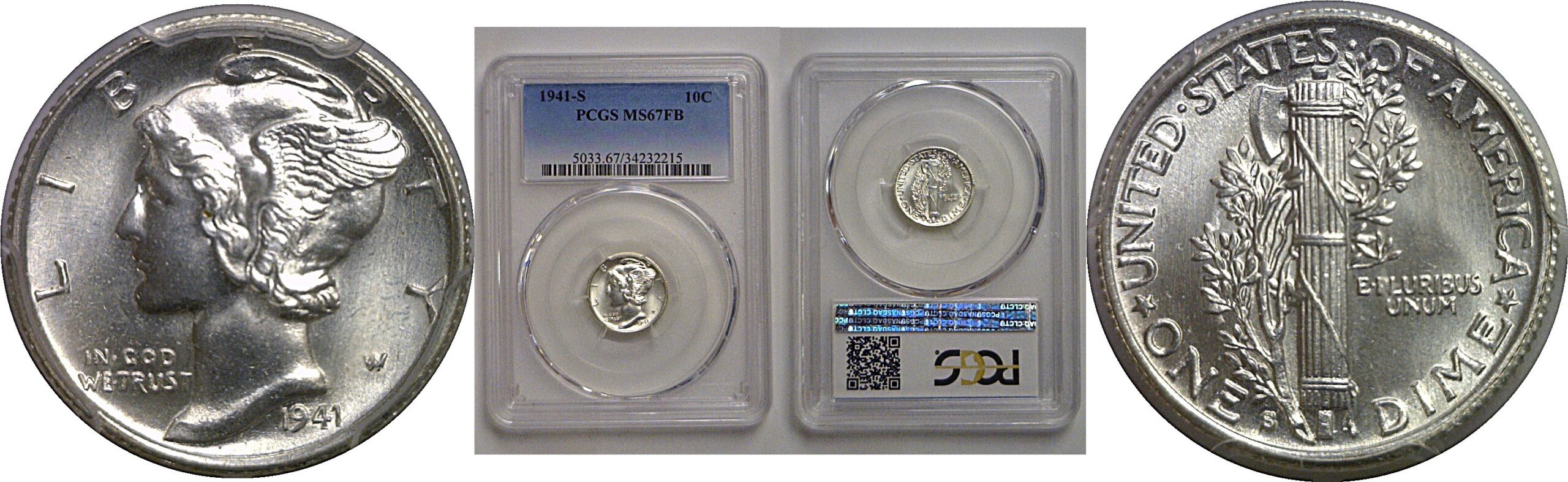 1941-S Mercury Dime   PCGS MS-67 FB
