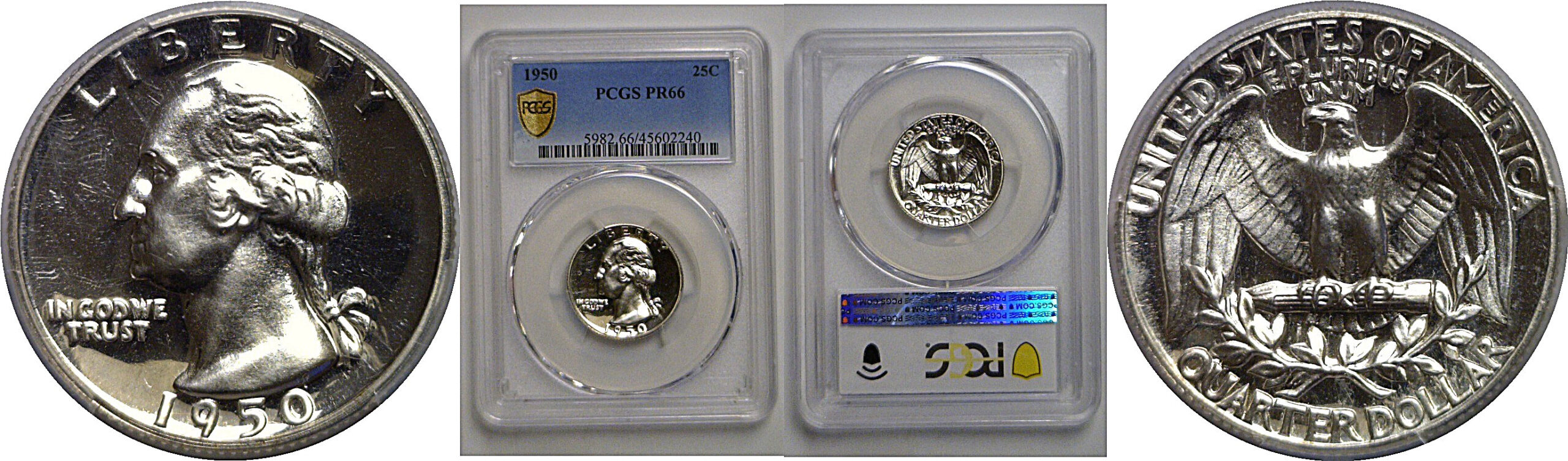 1950 Washington Quarter   PCGS PR-66