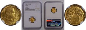 1922 $1 Grant, Star Gold Commemorative     NGC MS-66