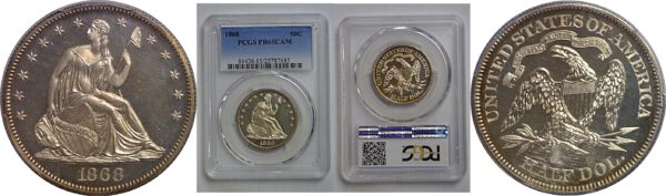 1868  Seated Liberty Half Dollar   PCGS PR-65 CAM