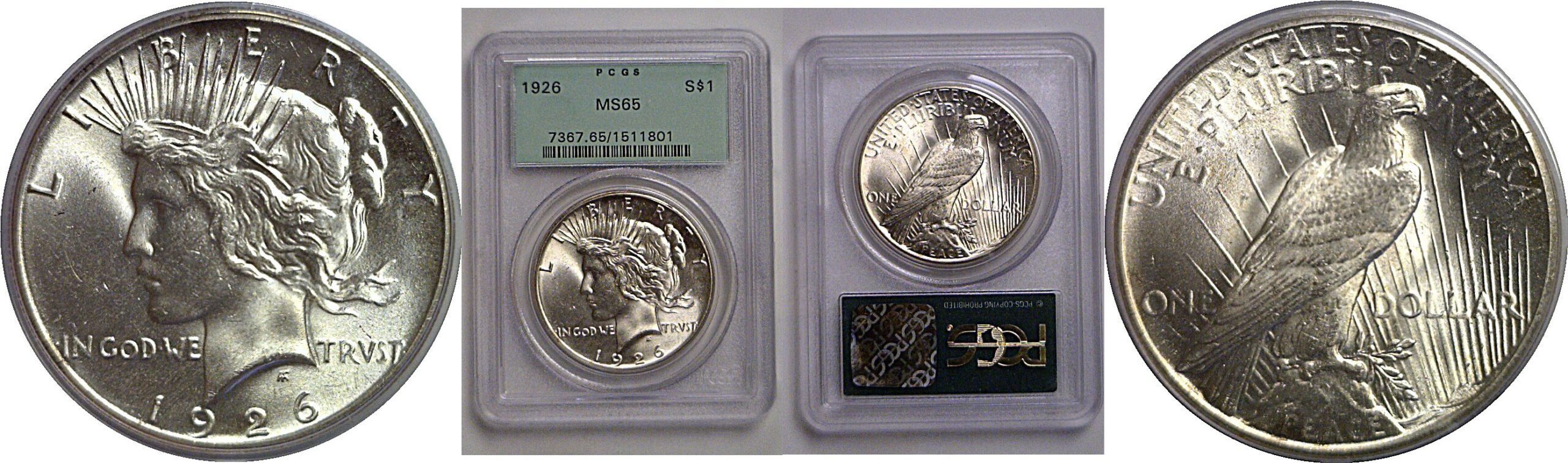 1926 Peace Dollar   PCGS MS-65