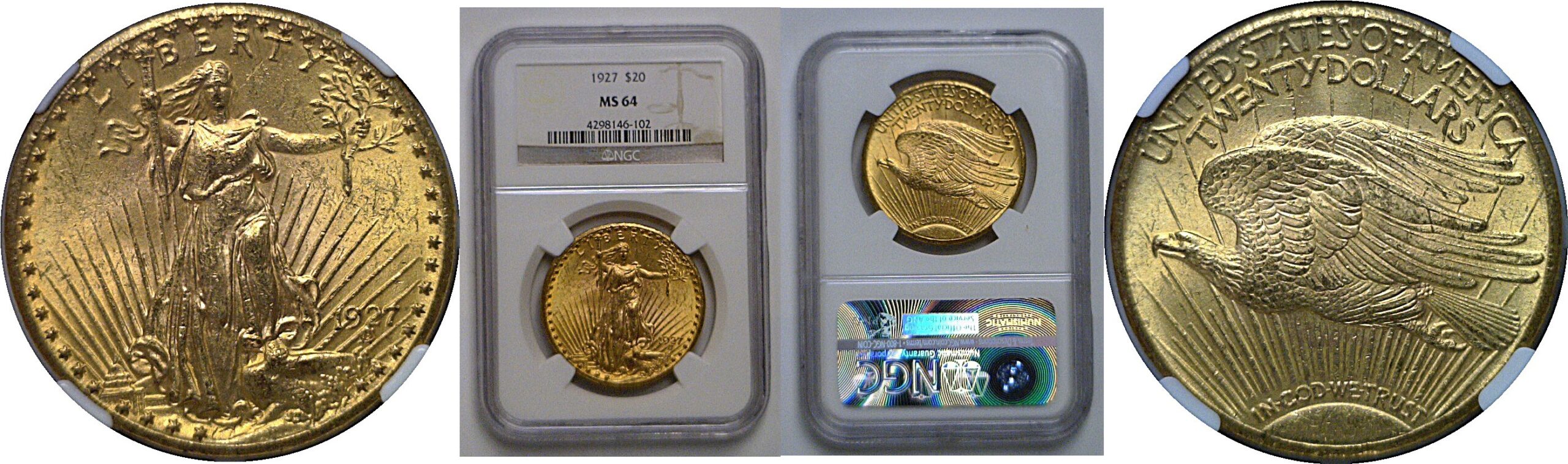 1927 $20 St. Gaudens    NGC MS-64