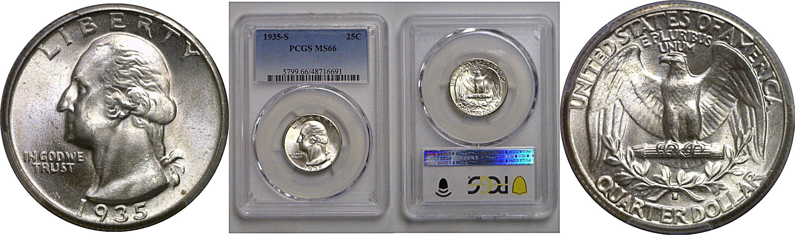 1935-S Washington Quarter   PCGS MS-66