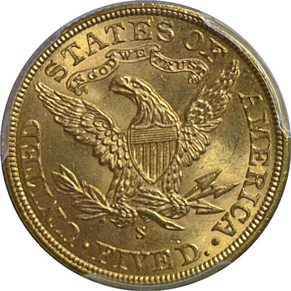1906-S $5 Liberty   PCGS MS-64+ CAC - Image 3
