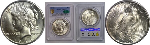 1935-S Peace Dollar   PCGS MS-65+ CAC