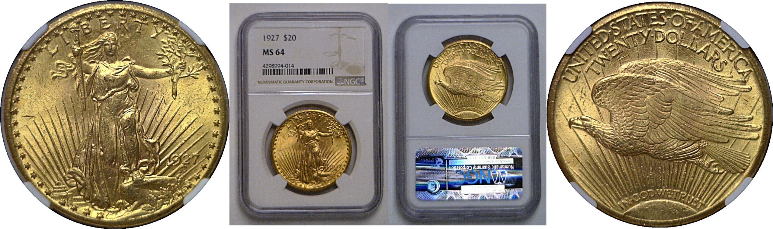 1927 $20 St. Gaudens   NGC MS-64