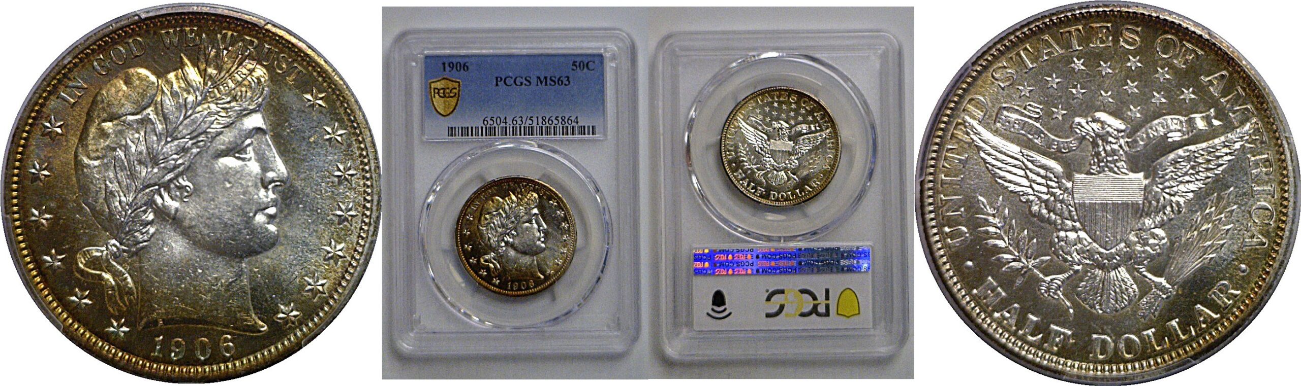 1906 Barber Half Dollar    PCGS MS-63