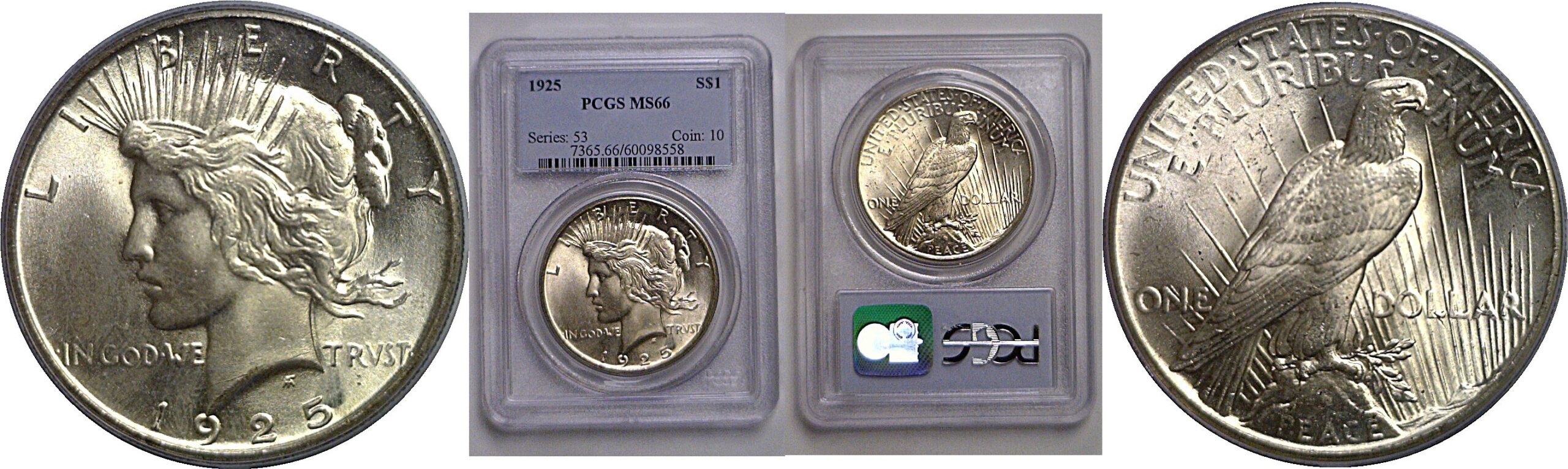 1925 Peace Dollar   PCGS MS-66