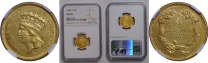 1854-O $3 Princess   NGC AU-58