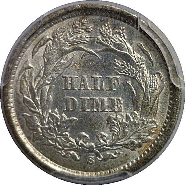 1866-S Seated Liberty Half Dime   PCGS AU-58 - Image 3