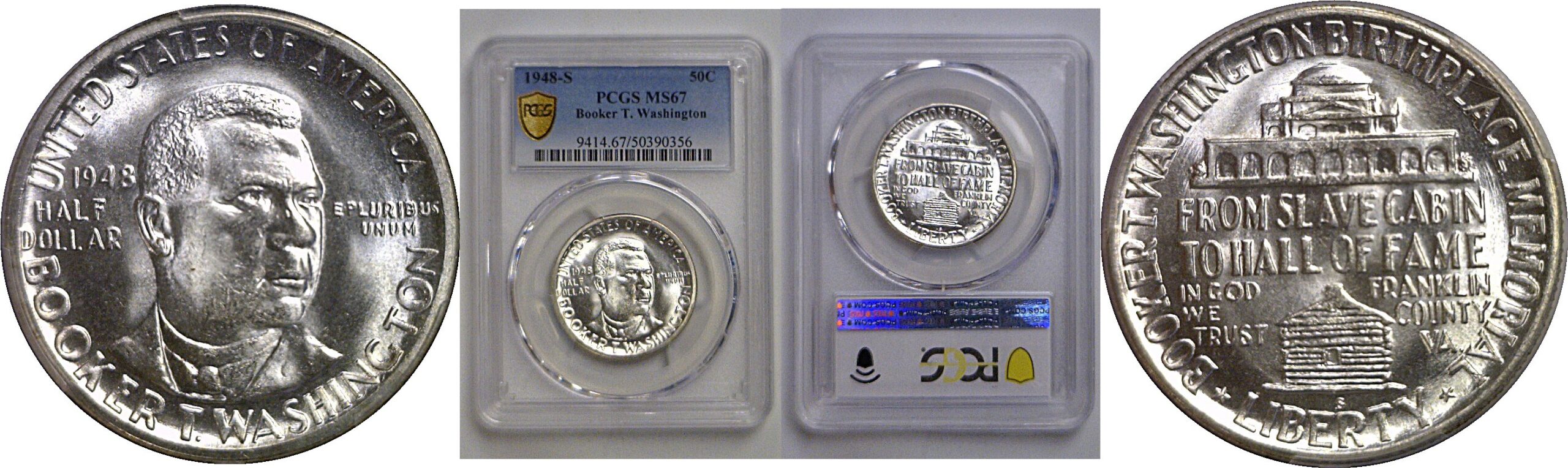 1948-S Booker T. Washington Commemorative Half Dollar    PCGS MS-67