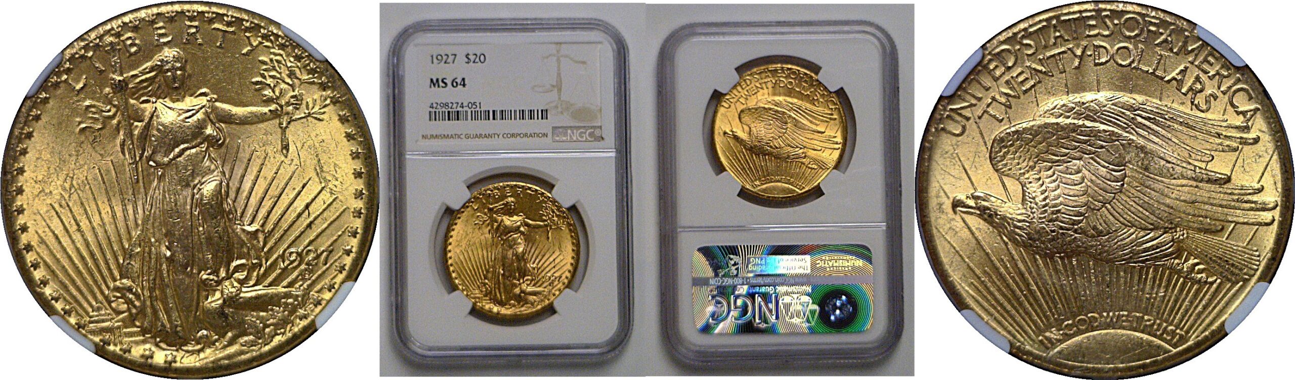 1927 $20 St. Gaudens    NGC MS-64