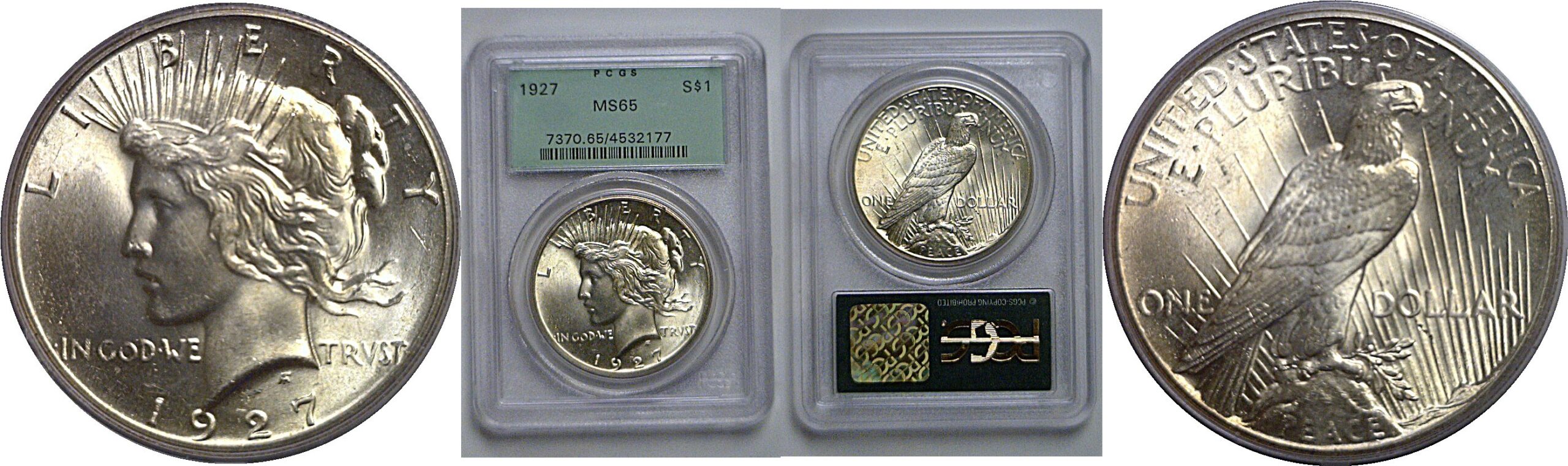 1927 Peace Dollar   PCGS MS-65