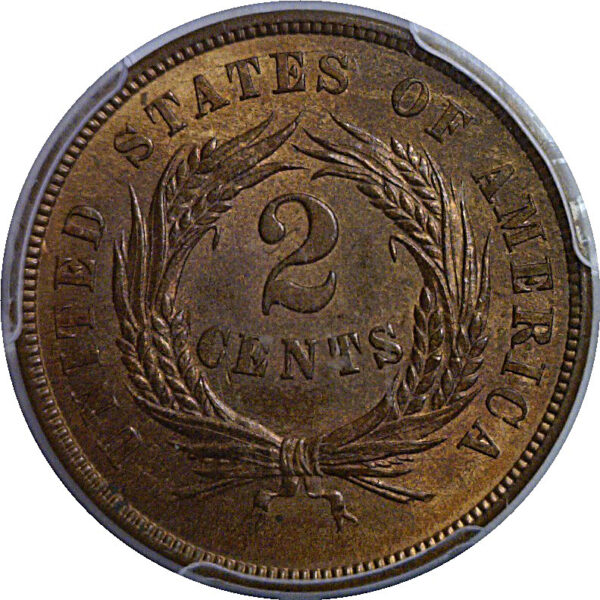 1869 Two Cent Piece   PCGS MS-64 RB - Image 3