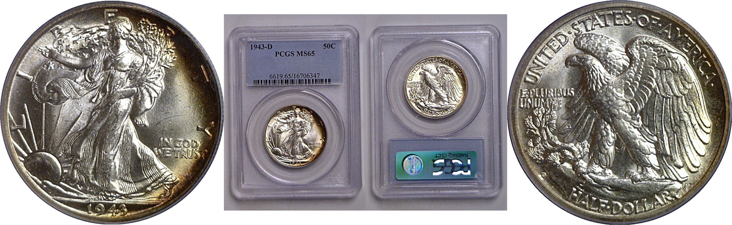 1943-D Walking Liberty Half Dollar   PCGS MS-65