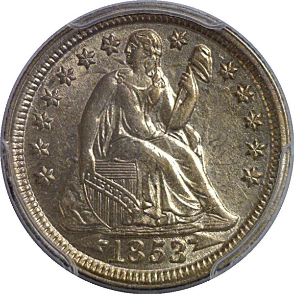 1853 Arrows  Seated Liberty Dime   PCGS AU-58 - Image 2