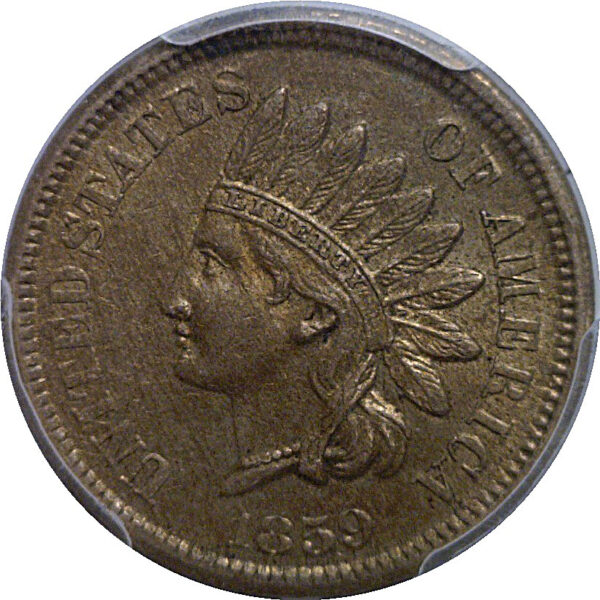 1859 Indian Head Cent   PCGS AU-58  CAC - Image 2