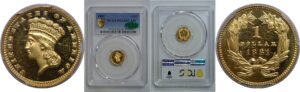 1881 One Dollar Gold Coin    PCGS PR-64 DCAM CAC