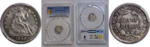 1849/6 Seated Liberty Half Dime    PCGS MS-64