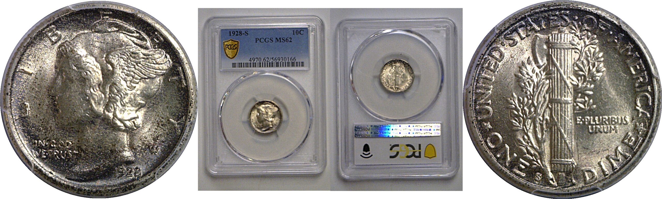 1928-S Mercury Dime   PCGS MS-62