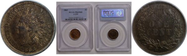 1863 Pattern Indian Head Cent  Judd-299   PCGS PR-65 RB