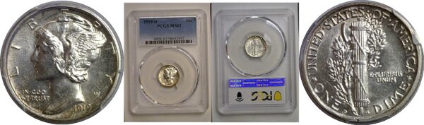 1919-D Mercury Dime   PCGS MS-62