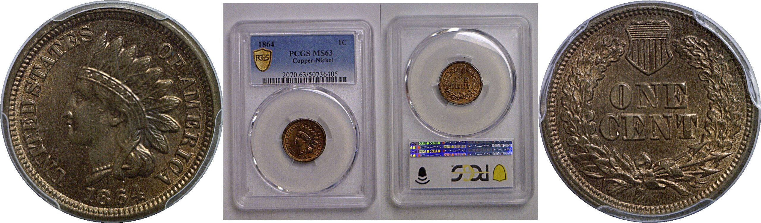 1864 Copper-Nickel  Indian Head Cent   PCGS MS-63