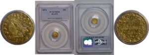 1874 25c  California Fractional Gold  BG-876   PCGS MS-64