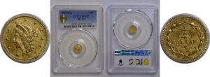 No Date  25c California Fractional Gold  BG-205   PCGS MS-62