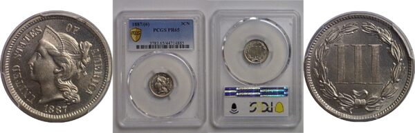 1887/(6) Nickel Three Cent   PCGS PR-65