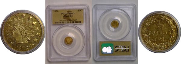 1876 50c  California Fractional Gold  BG-1060   PCGS MS-63