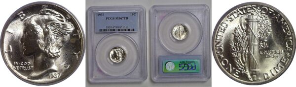 1937 Mercury Dime   PCGS MS-67 FB