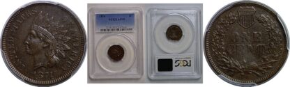 1874 Indian Head Cent   PCGS AU-55